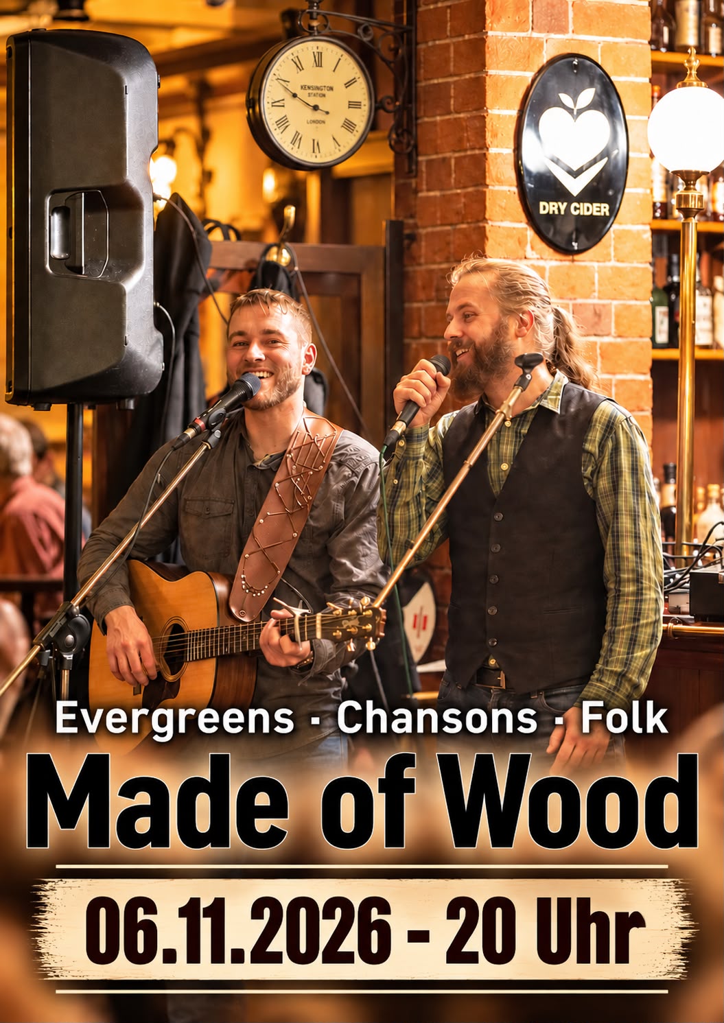 Live-Musik im Larrys: „Made of Wood“ 🎸☘️